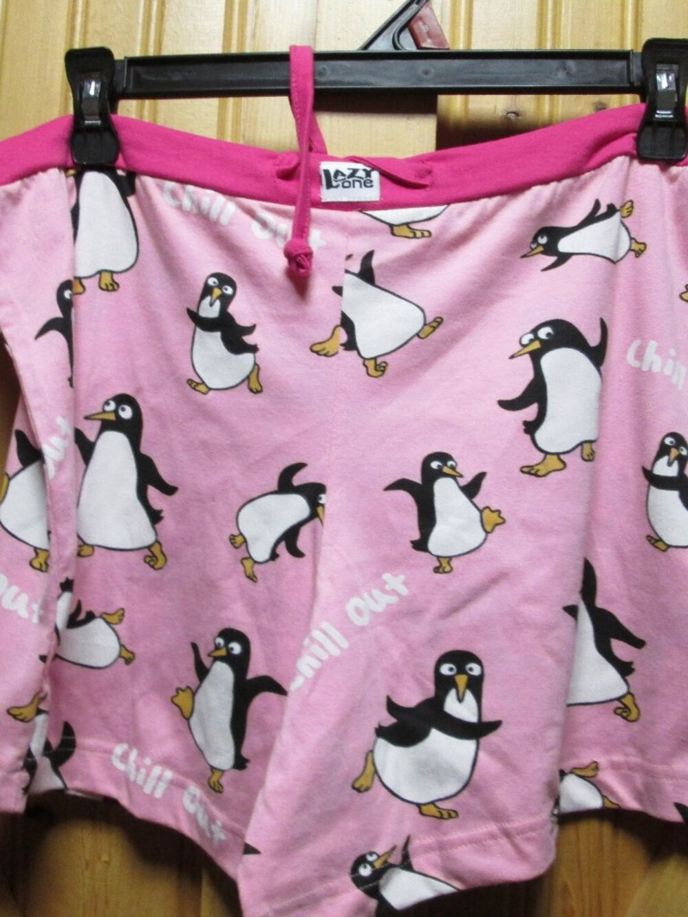 NWT LAZY ONE PINK PENQUIN PAJAMA SHORTS TIE WAIST